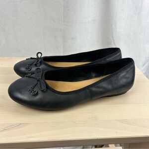 Hush Puppies Black Leather Flats